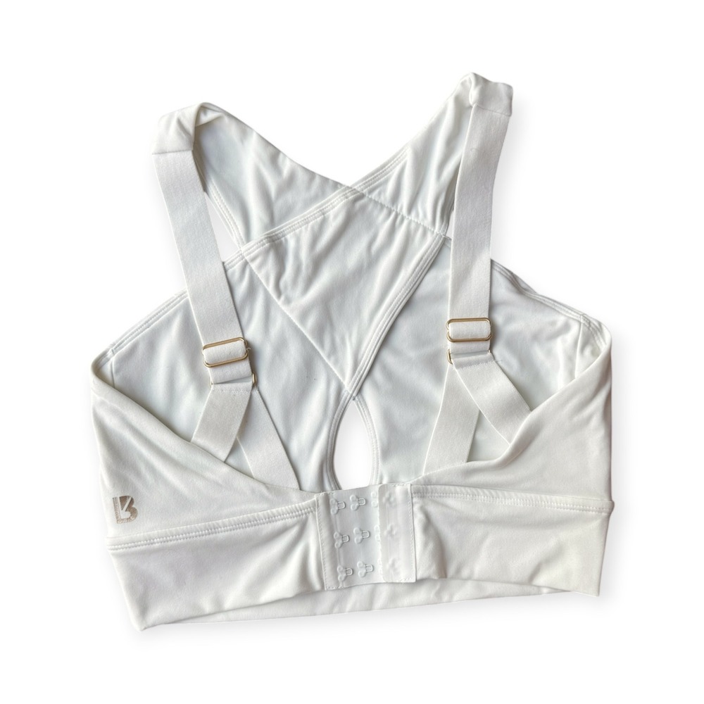 Buffbunny Collection White Wrap Front Keyhole Sports Bra Womens Small Adjustable - Picture 2 of 7